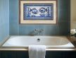 Blue and white Mediterranean fish mosaic decorative tile