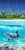 Tropical dolphin bathroom tile mural with coral reef and palm island