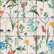 Floral tile mural - vintage flower pattern