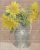Sunflowers in dotted jug ceramic tile mural still life