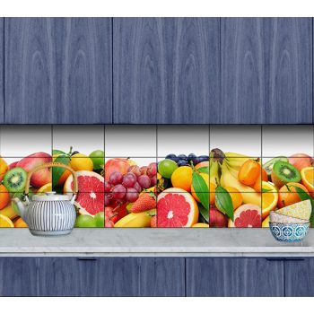 Friss gyümölcs mintás konyhai csempe