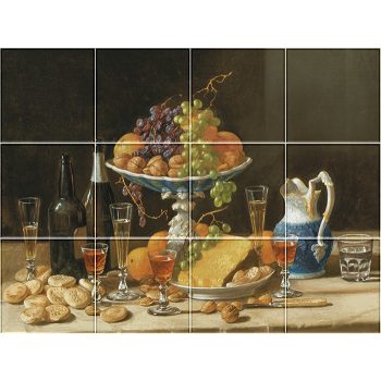Ceramic tile mural - drink - Wine tasting table  Ceramic tile mural - drink - Wine tasting table