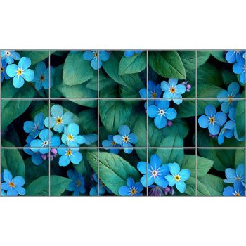 Forget-me-not ceramic tile mural for romantic interiors Forget-me-not ceramic tile mural for romantic interiors