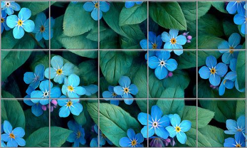 Ceramic tile with Forget-me-not pattern