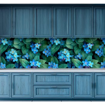 Forget-me-not ceramic tile mural for romantic interiors