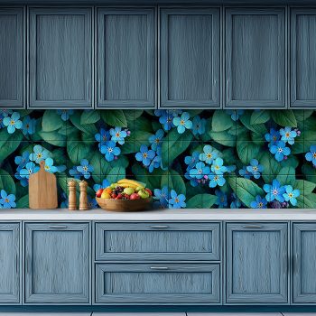 Kitchen tile with Forget-me-not pattern