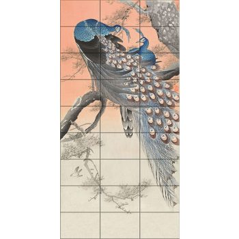 Ceramic tile mural - birds -Peacock  Ceramic tile mural - birds -Peacock