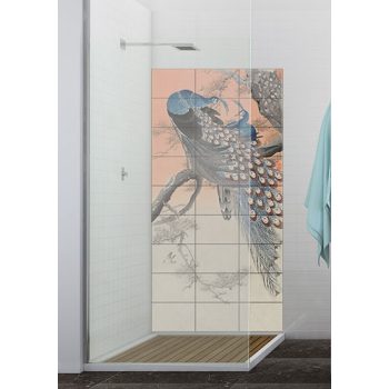 Ceramic tile mural - birds -Peacock