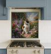 Ceramic tile mural - Cat in the garden