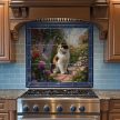 Ceramic tile mural - Cat in the garden
