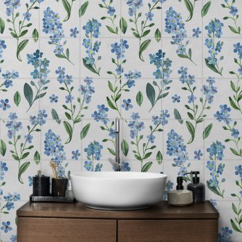 Ceramic tile mural - palm leaves