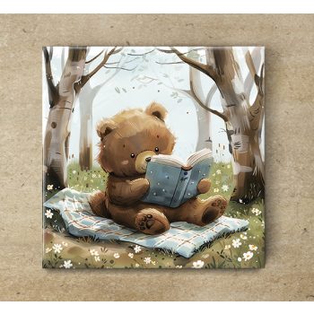 Reading teddy - ceramic tile trivet Reading teddy - ceramic tile trivet