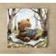 Reading teddy - ceramic tile trivet