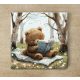 Reading teddy - ceramic tile trivet
