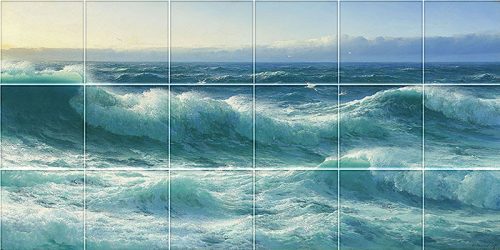 Fürdőszoba csempe hullámos 90 x 45 cm