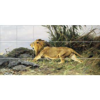 Tile mural - wildlife -lion  Tile mural - wildlife -lion