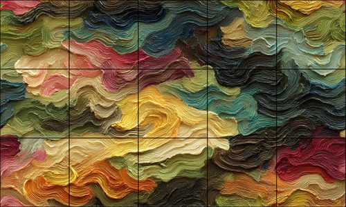 Ceramic tile mural - colorful oilpaint