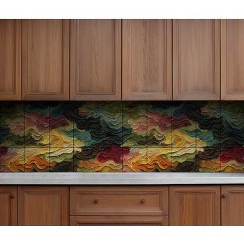 Színes festék mintás fürdőszobai fali csempe 