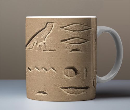 Egyptian hieroglyph mug