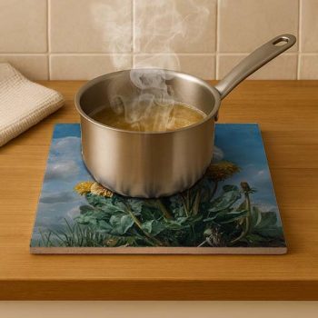 Dandelion - ceramic tile trivet