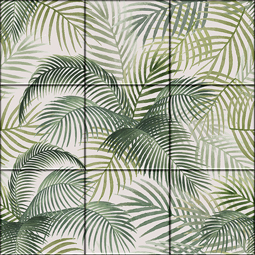 Ceramic tile mural - palm leaves