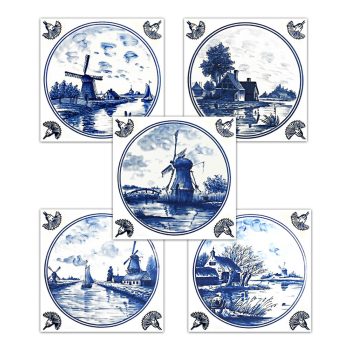 Tile mural - Delft blue tiles  Tile mural - Delft blue tiles