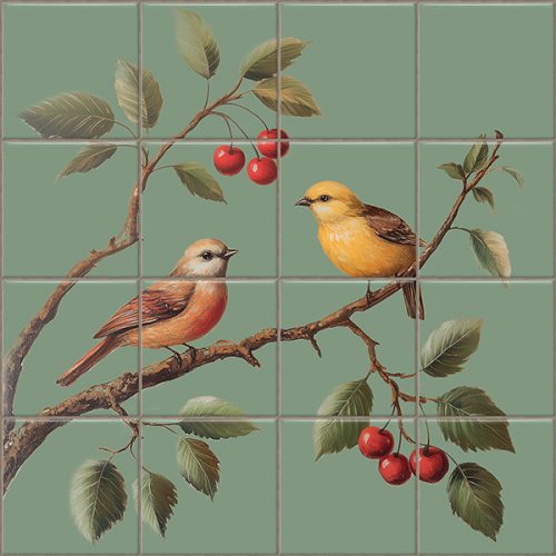 Ceramic tile mural - idyll in the garden