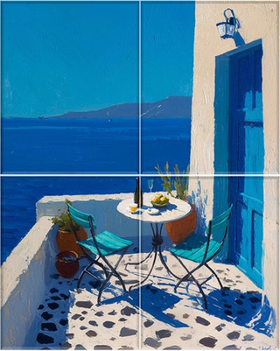 Ceramic tile mural - drink - Wine tasting table 