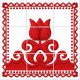  Transylvanian tulip embroidery patterned ceramic tile 