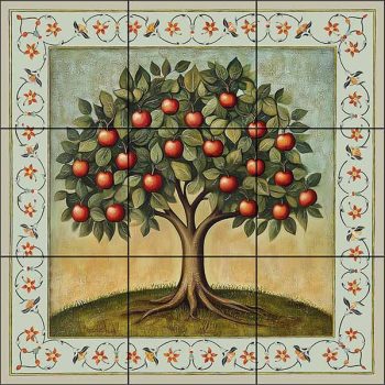 Ceramic tile mural - apple tree Ceramic tile mural - apple tree
