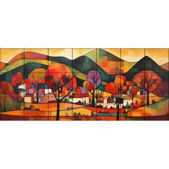 Színes falu mintás mozaik csempe Színes falu mintás mozaik csempe