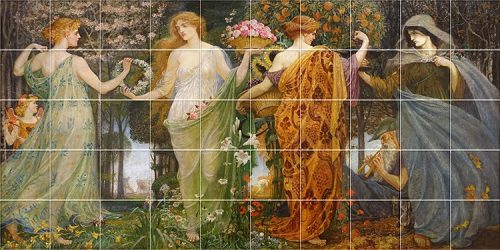 A négy évszak - mozaik csempe (200x100 cm)