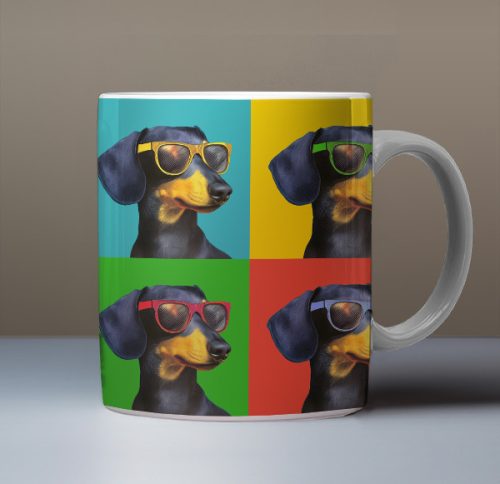 Pop art tacskós bögre 