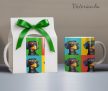 Pop art tacskós bögre díszdobozzall