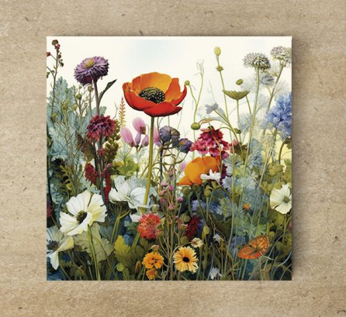 Wild flowers - ceramic tile trivet