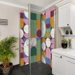 Geometric retro - tile mural
