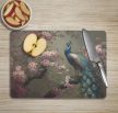 Cutting board - peacock with cherry blossoms
