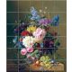 Floral still life with grapes ceramic tile mural