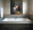 Floral still life with grapes ceramic tile mural