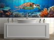 Tile mural with sea turtle