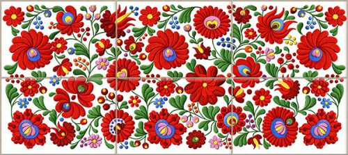 Ceramic tile mural - Hungarian folk art motif 