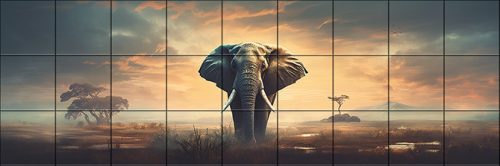 Afrikai elefánt - fali csempe