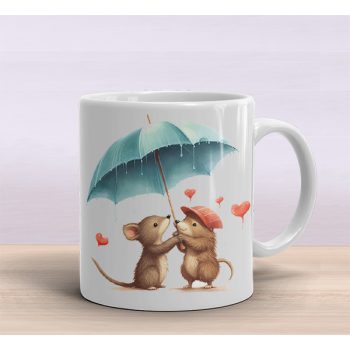 Cute rat with heart balloon - lover's mug Cute rat with heart balloon - lover's mug