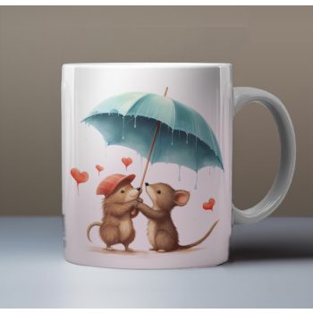 Cute rat with heart balloon - lover's mug