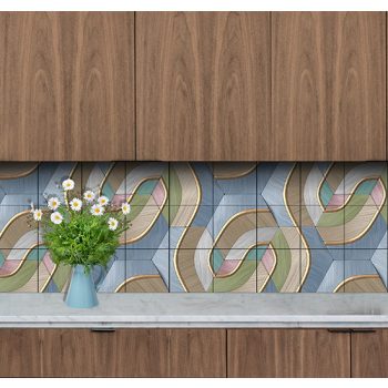 Pasztell geometria mozaik csempe (76x45 cm)