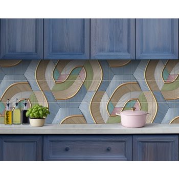 Pasztell geometria mozaik csempe (76x45 cm)