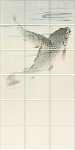 Mosaic tile - water world - fish - carp - Japanese 