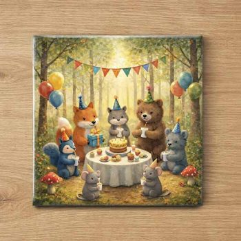 Birthday party in the forest - coaster