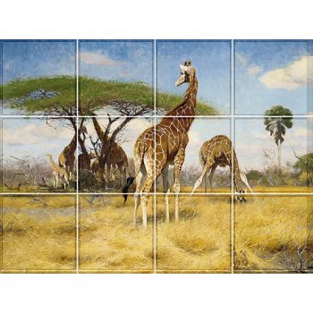Tile mural - wildlife -giraffe  Tile mural - wildlife -giraffe