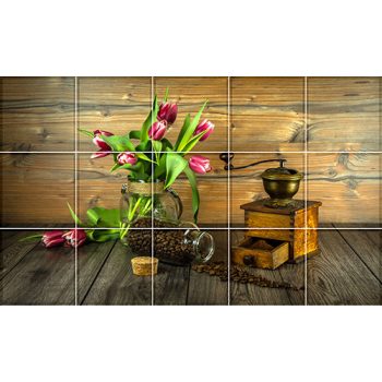Ceramic tile mural - coffee - coffee still life II.  Ceramic tile mural - coffee - coffee still life II.